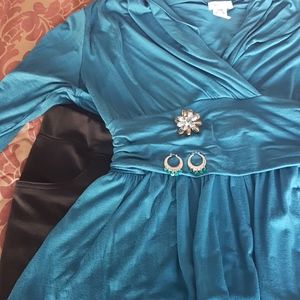 Plus Size 4 Piece Outfit - top, pants, jewelry